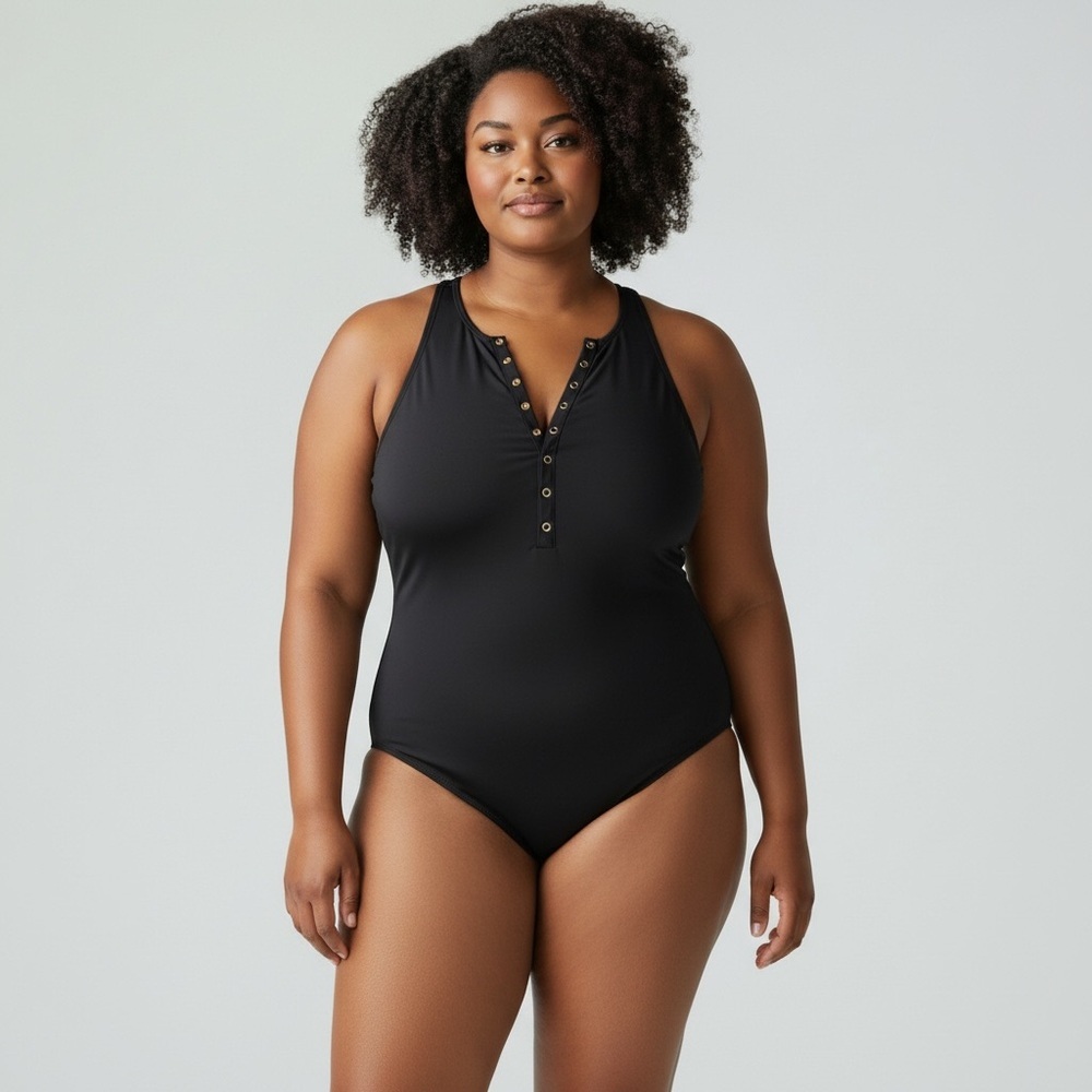Old Navy High Neck Snap One Piece NWT XXL